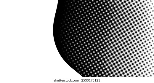 Dotted wave line background. Black halftone undulate pattern. Abstract particle flow wave wallpaper simple art modern abstract