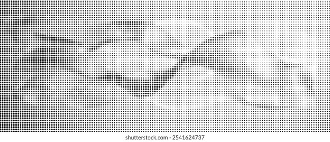 Dotted wave line background. Black halftone undulate pattern. 