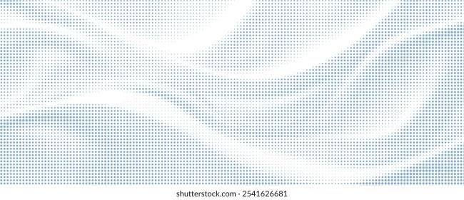 Gepunktete Wellenlinie, Hintergrund. Schwarzes Halbtonwellenmuster. 