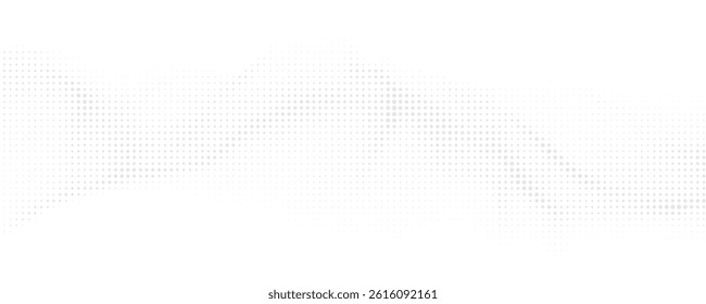 Dotted wave line background. Black halftone undulate pattern. Abstract particle flow wave wallpaper. 