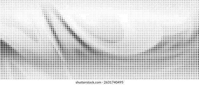 Fondo de línea de onda punteada. Patrón ondulado de semitono negro. Fondo de pantalla Abstractas de ondas de flujo de partículas.