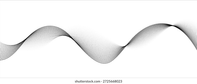 dotted wave line background black halftone undulate 