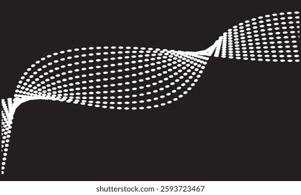 Dotted wave line background. Halftone undulate pattern. Curved dashed gradient net design element for poser, banner, etc. Vector illustration. EPS 10