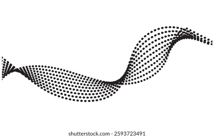 Dotted wave line background. Halftone undulate pattern. Curved dashed gradient net design element for poser, banner, etc. Vector illustration. EPS 10