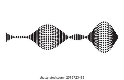 Dotted wave line background. Halftone undulate pattern. Curved dashed gradient net design element for poser, banner, etc. Vector illustration. EPS 10