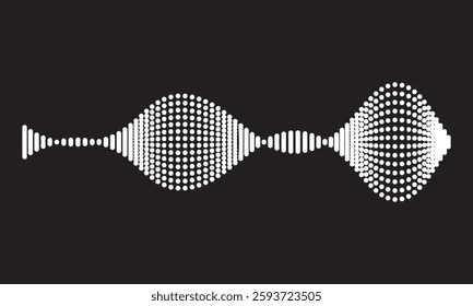 Dotted wave line background. Halftone undulate pattern. Curved dashed gradient net design element for poser, banner, etc. Vector illustration. EPS 10