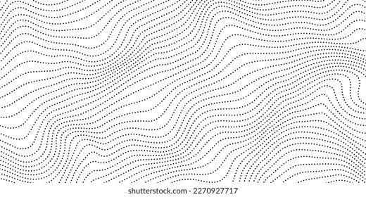 Fondo de líneas de onda punteadas. Textura de franjas abstractas. Papel tapiz de líneas curvadas. Plantilla de diseño minimalista de vectores
