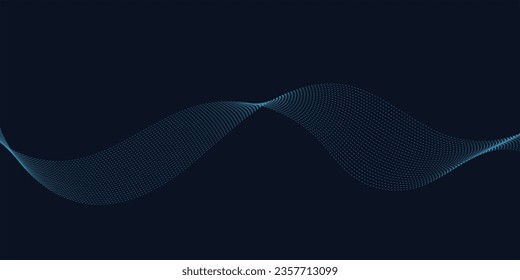 Ilustración vectorial de líneas onduladas. Olas de fondo. Líneas onduladas sobre fondo azul. Líneas de puntos vectoriales.