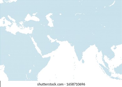 dotted West Asia map. large size
