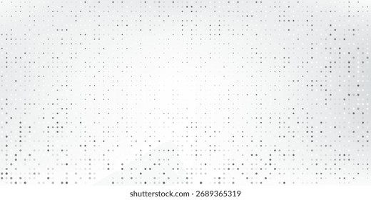 Textura de gradiente de meio-tom branco pontilhado. Plano de fundo de ponto de polca de fuga. Repetindo pontos padrão de gradação abstrato simples moderno