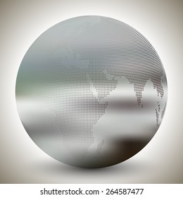 Dotted world globe, blurred design vector illustration.