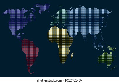 Dotted world map.