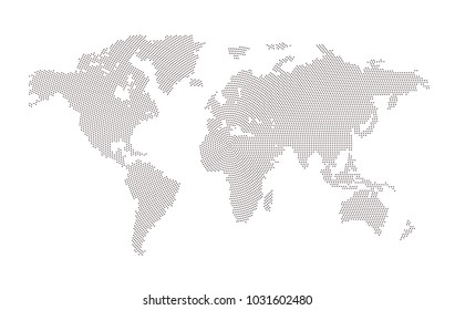 Dotted world map.