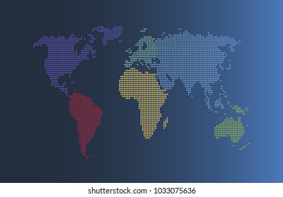Dotted world map.