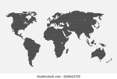 Dotted world map.