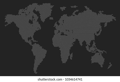 Dotted world map.