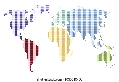 Dotted world map.