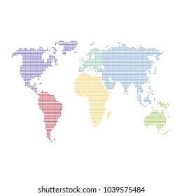 Dotted world map.