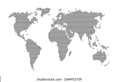 Dotted world map.