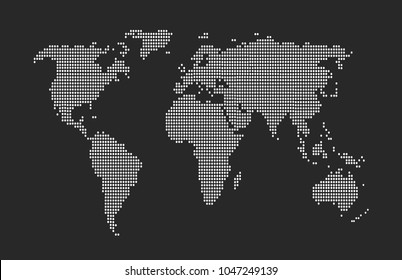 Dotted world map.