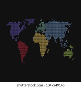 Dotted world map.