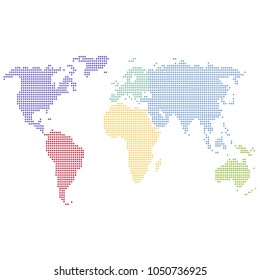 Dotted world map.