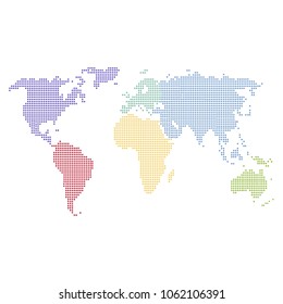 Dotted world map.