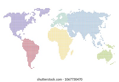Dotted world map.