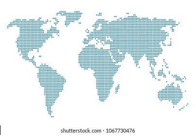 Dotted world map.