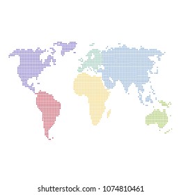Dotted world map.