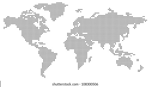 Dotted world map - Shutterstock ID 108300506