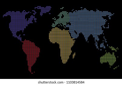 Dotted world map.