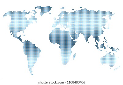 Dotted world map.