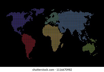 Dotted world map.