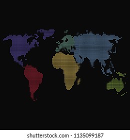 Dotted world map.