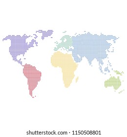 Dotted world map.