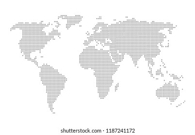 Dotted world map.