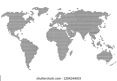 Dotted world map.