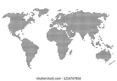 Dotted world map.