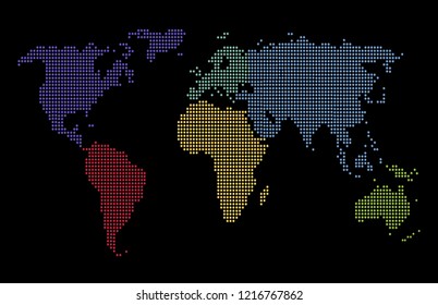 Dotted world map.