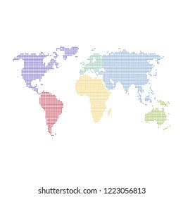 Dotted world map.