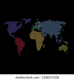 Dotted world map.