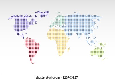 Dotted world map.
