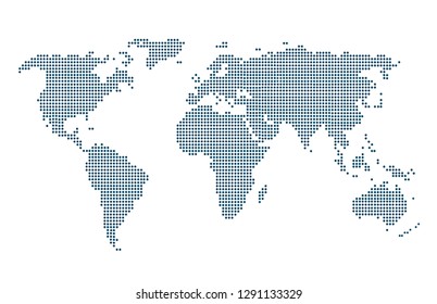 Dotted world map.