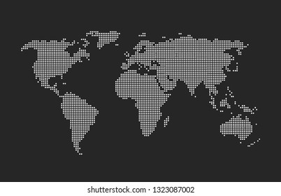 Dotted world map.