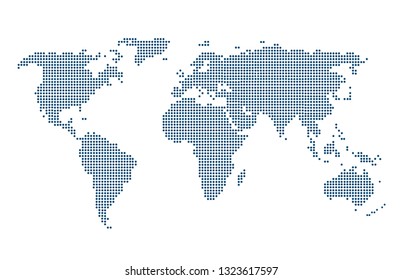 Dotted world map.