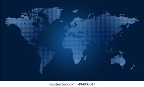 Abstract World Map Binary Code Glowing Stock Vector (Royalty Free ...