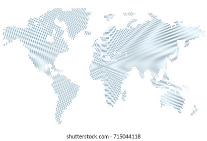 Dotted world map.