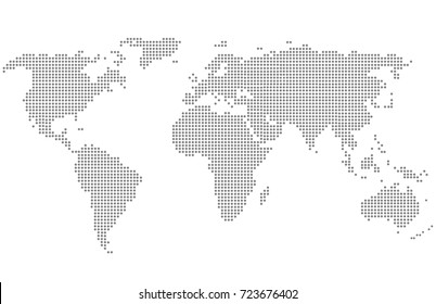 Dotted world map.