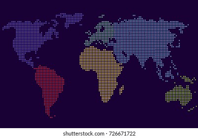Dotted world map.